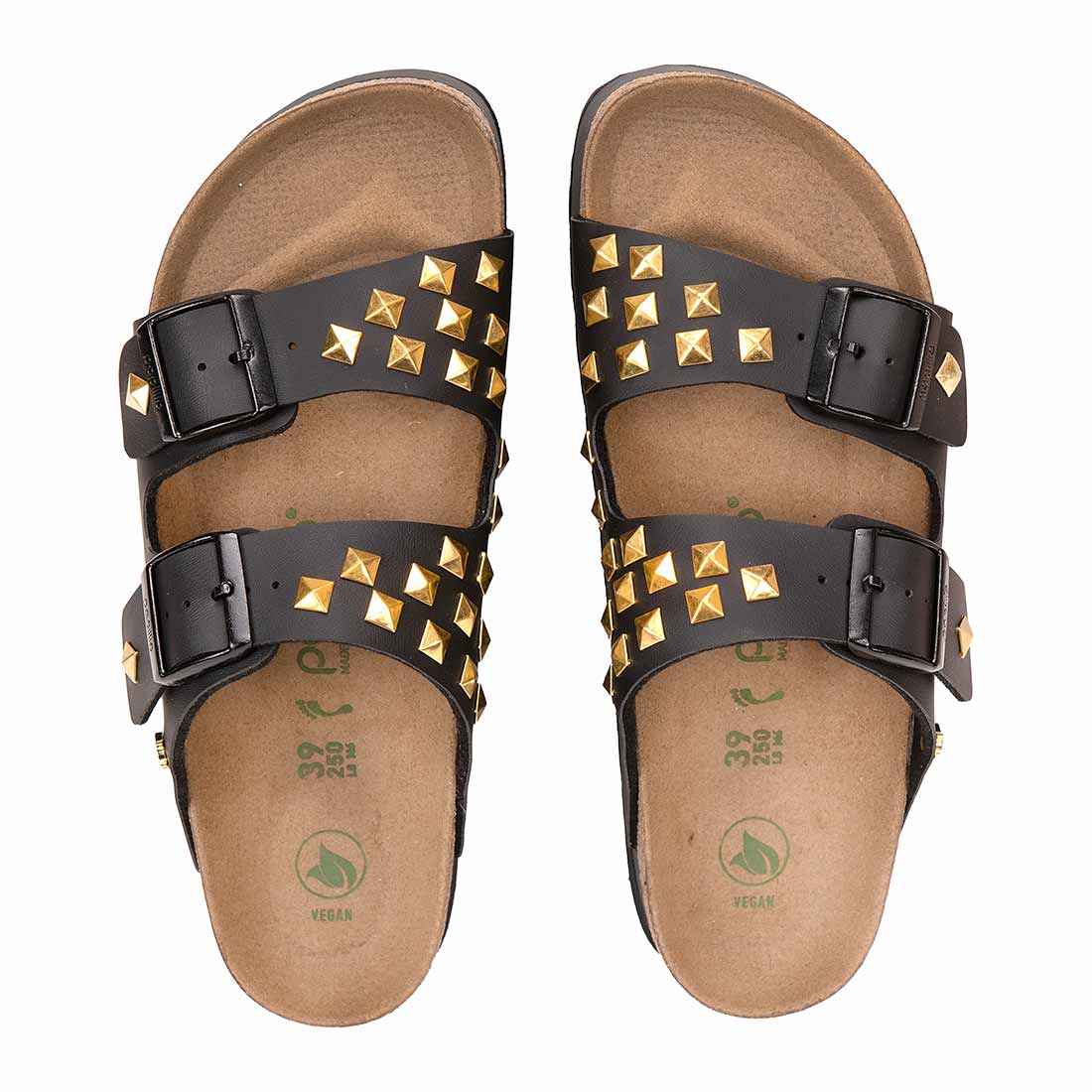 Personalizzazione Birkenstock Papillio Arizona con Borchie a Piramide oro