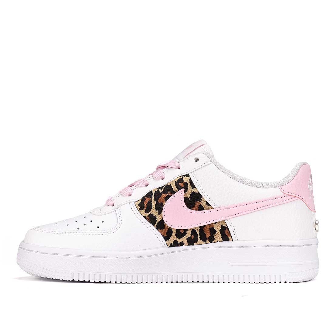 scarpe nike personalizzate rosa e leopardate