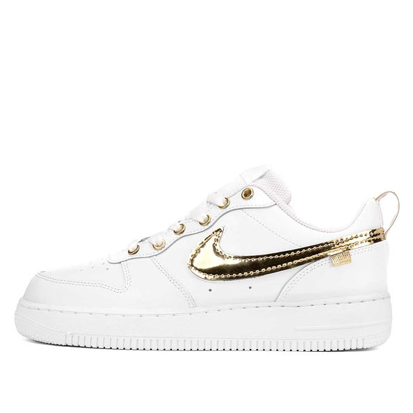 AF1 con swoosh oro a specchio e occhielli oro