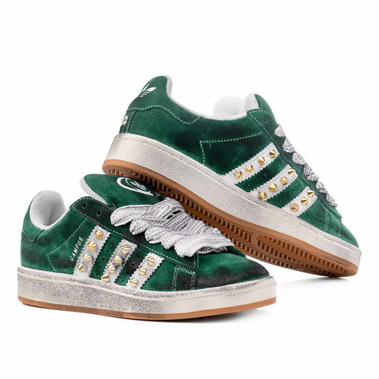 Adidas campus con borchie oro ed effetto sporco