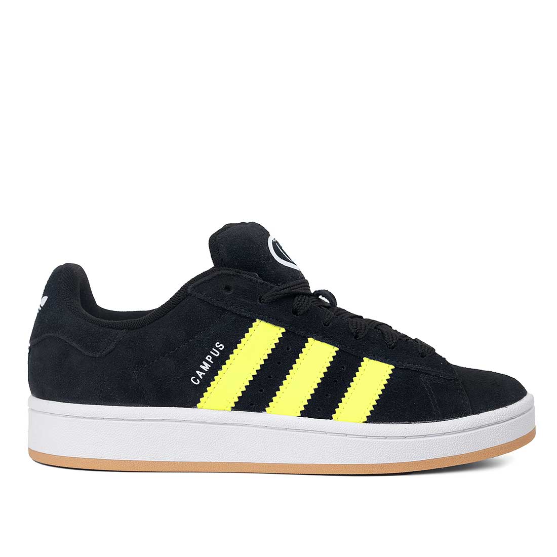 Adidas campus nere con bande giallo fluo