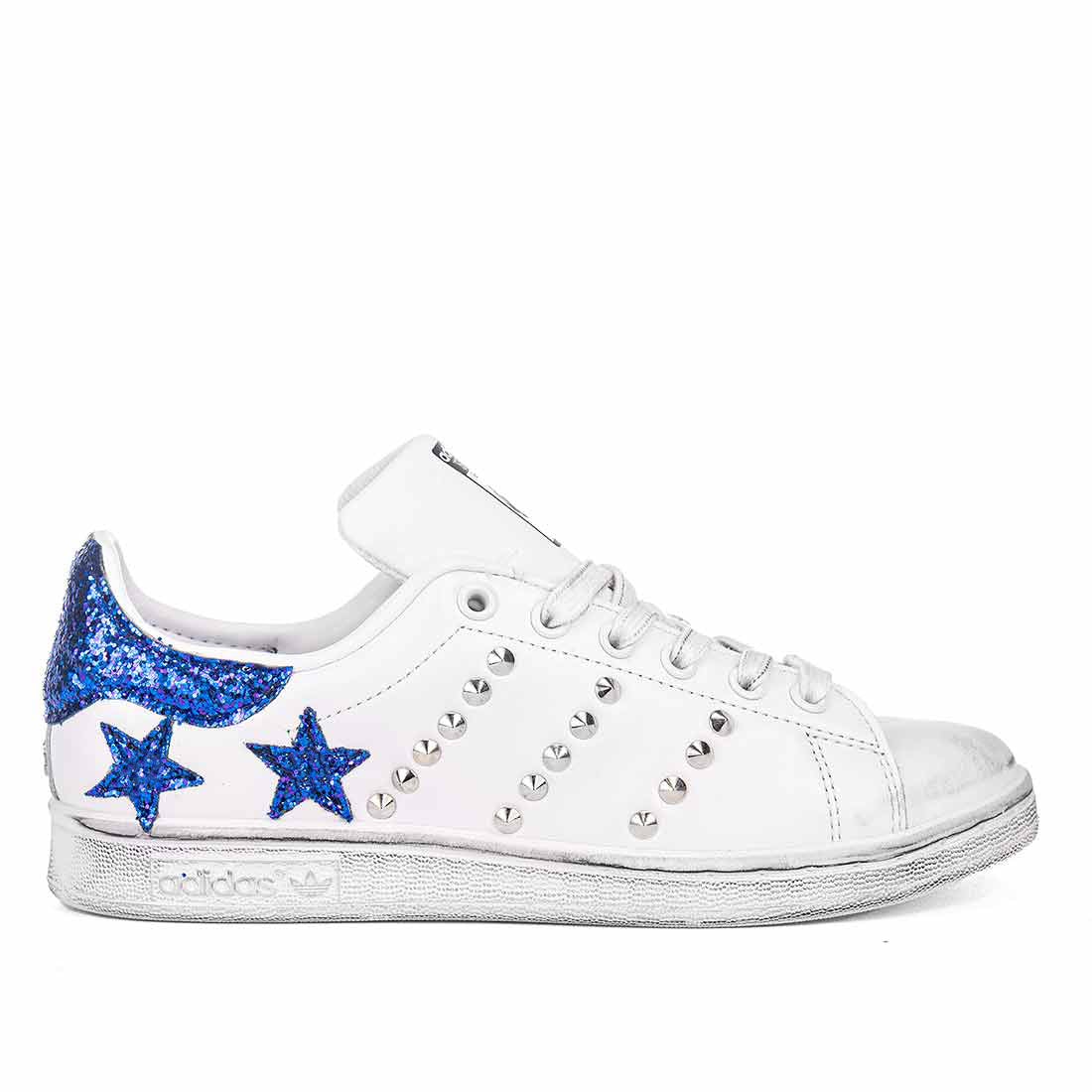 Adidas Stan Smith con Glitter Blu a Stelle - Outlet