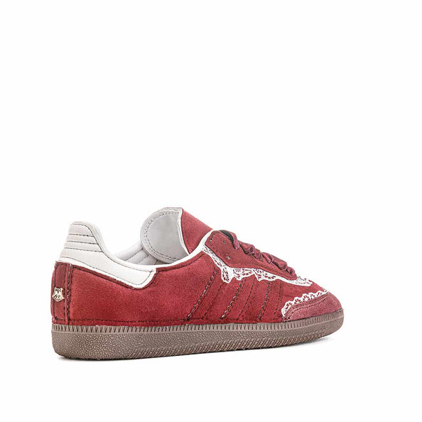 adidas samba bordeaux con pizzo bianco in stile kawaii