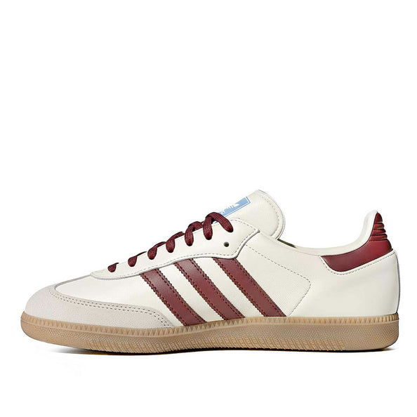 adidas samba dipinte a mano panna e bordeaux con lacci burgundy