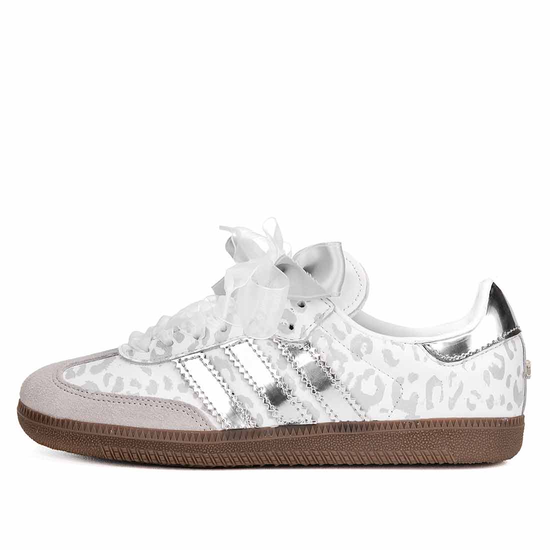 Adidas samba leopardate animalier con inserti argento a specchio