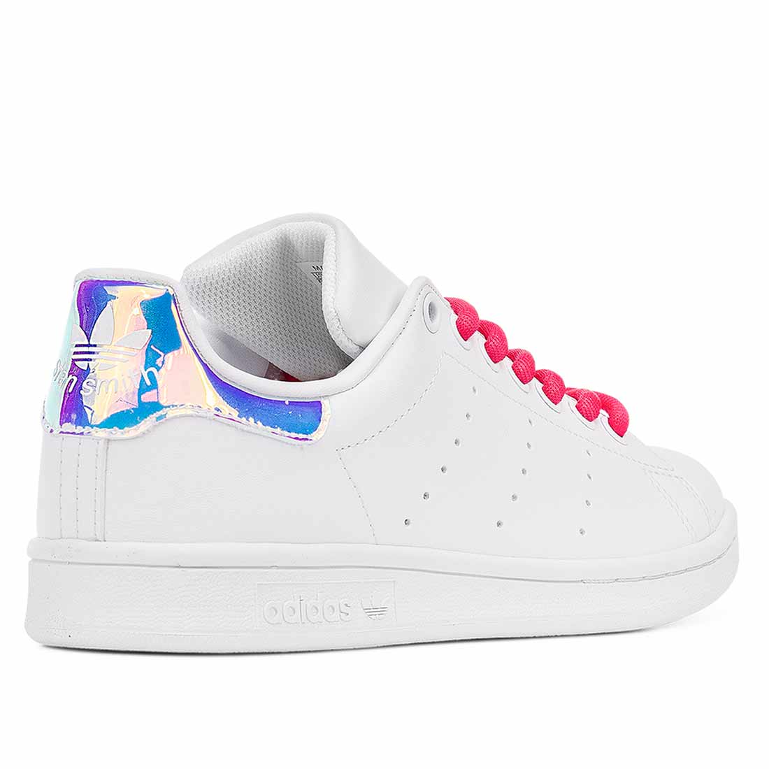 Adidas bianche con lacci fluo rosa
