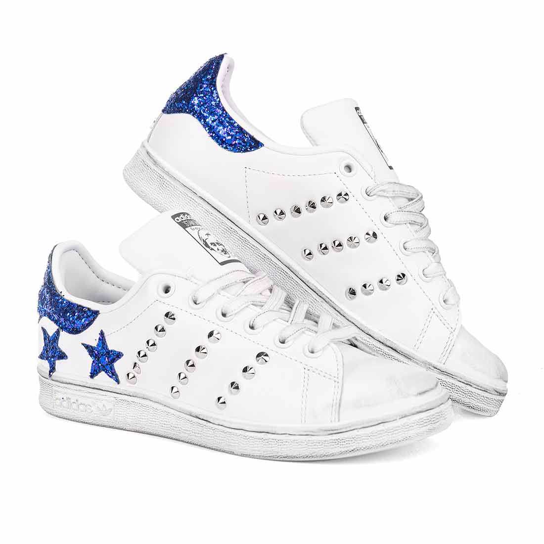 Adidas Stan Smith con Glitter Blu a Stelle - Outlet