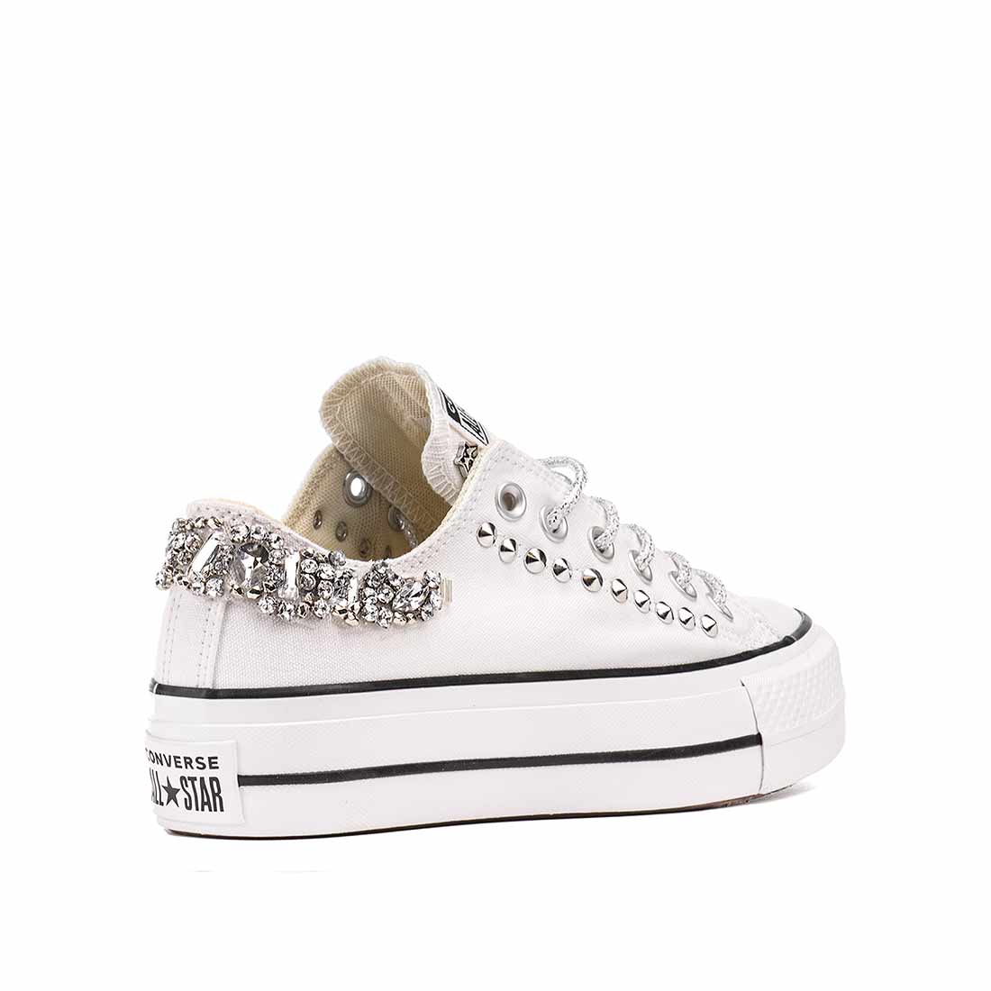 Converse All Star - Basse suola Platform - Bianche con Gioiello - Outlet