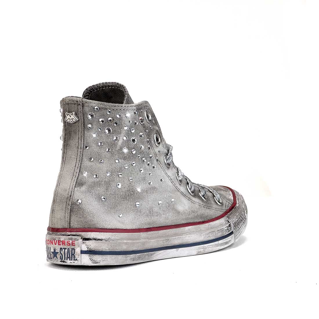 Converse All Star Grigie Delavè con Brillantini - Outlet