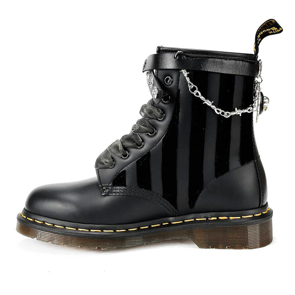 anfibi neri stile Wednesday Addams - mercoledì Addams - con velluto - croci- teschi