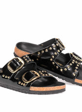 Arizona Big Buckle con dettagli in oro e borchie applicate a mano dorate
