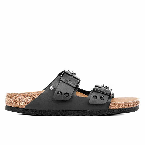 Ciabatte Birkenstock con borchie nere a punta