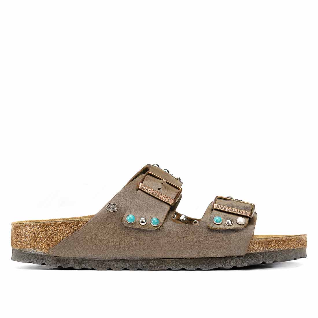 Personalizzazione Birkenstock Arizona con Borchie - Perle - Strass e Pietre - Marrone Mocca - Outlet