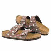 Personalizzazione Birkenstock Arizona Marroni con Fiorellini dipinti - Outlet