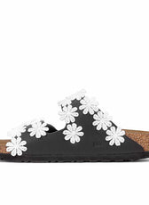 Birkenstock Arizona con Fiori Bianchi ricamati a mano