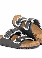 Personalizzazione Birkenstock Arizona Ricamate - Nere - Outlet