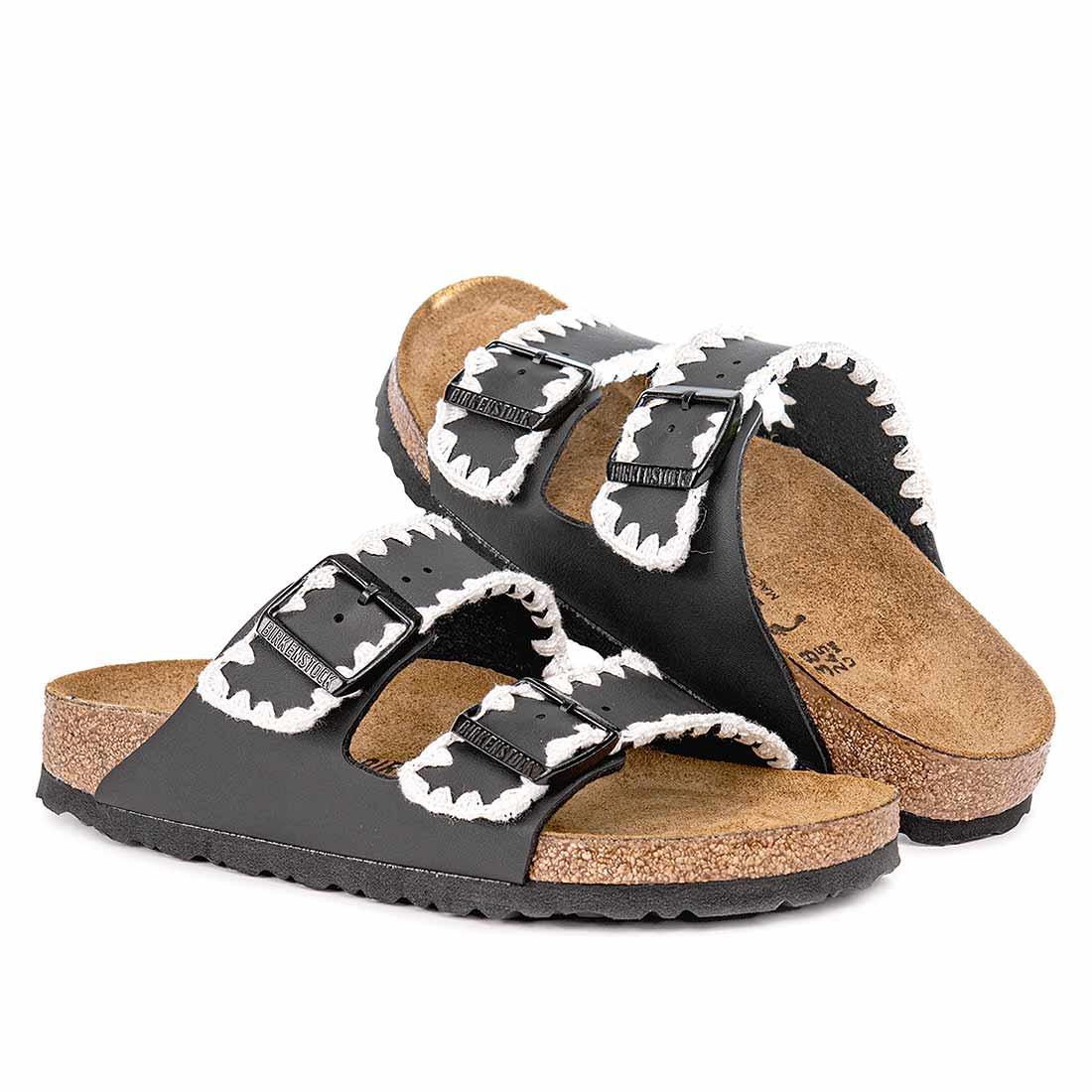 Personalizzazione Birkenstock Arizona Ricamate - Nere - Outlet