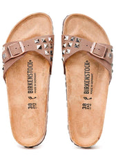 Birkenstock Madrid marroni mocha con Borchie a piramide Argentate