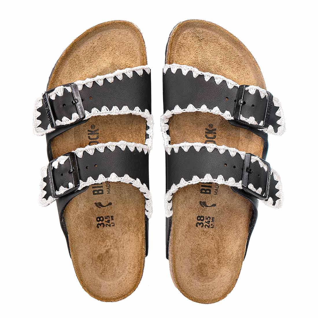 Personalizzazione Birkenstock Arizona Ricamate - Nere - Outlet