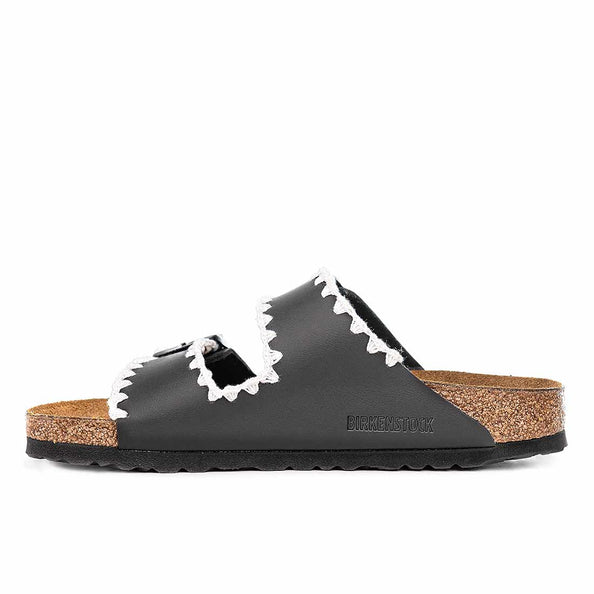 Birkenstock uncinetto nere filo cotone bianco