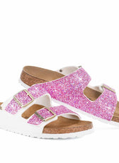 Personalizzazione Birkenstock Arizona Bianche - Glitter Fucsia - Outlet