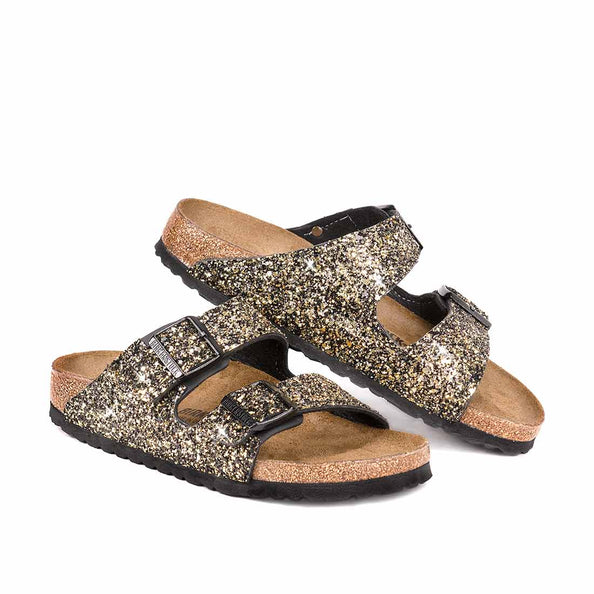 Ciabatte da mare birkenstock arizona con glitter oro