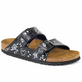 Personalizzazione Ciabatte Birkenstock Arizona Dipinte a mano - Nere - Outlet