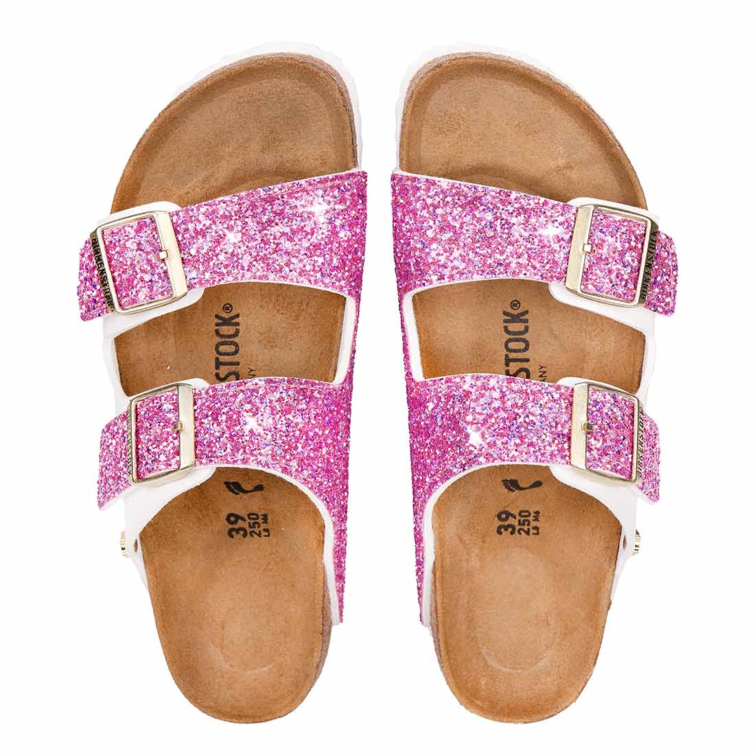 Personalizzazione Birkenstock Arizona Bianche - Glitter Fucsia - Outlet