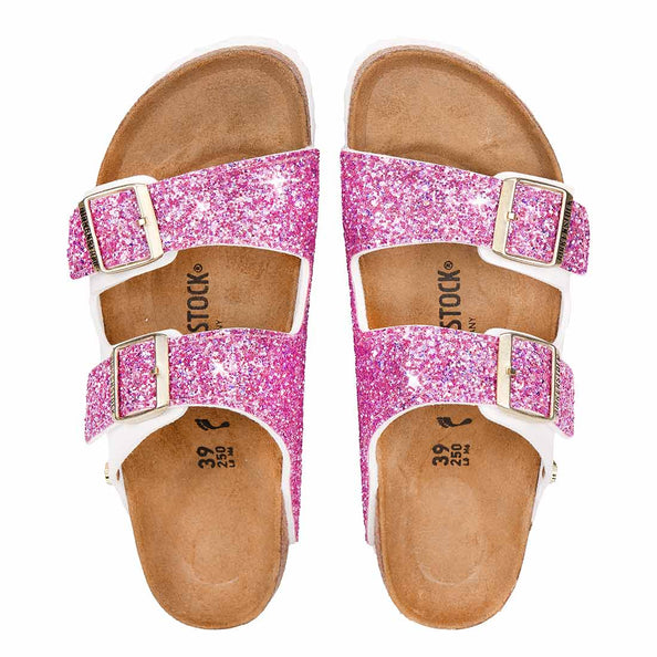 Ciabatte da mare birkenstock con brillantini rosa