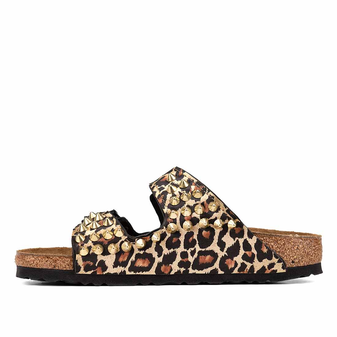 Birkenstock arizona leopardate con borchiette oro