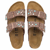 Personalizzazione Birkenstock Arizona con Borchie - Perle - Strass e Pietre - Marrone Mocca - Outlet