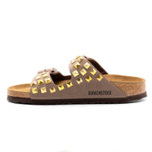 Personalizzazione Birkenstock Arizona con Borchie a Piramide Oro - Marrone Mocca - Outlet