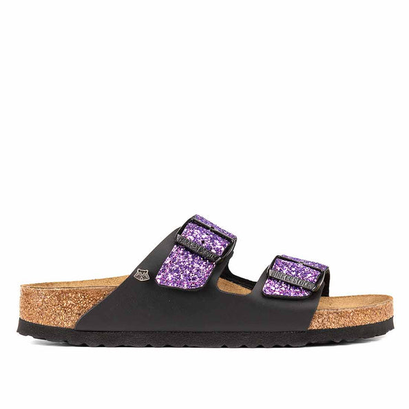 Birkenstock arizona nere con glitter lilla