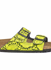 Birkenstock Arizona Personalizzate Pitonate colore Giallo fluorescente