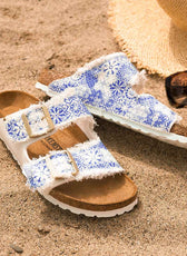 Birkenstock azulejos bianche e blu mediterraneo 