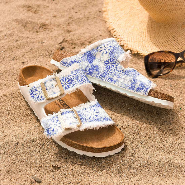 Birkenstock azulejos bianche e blu mediterraneo 