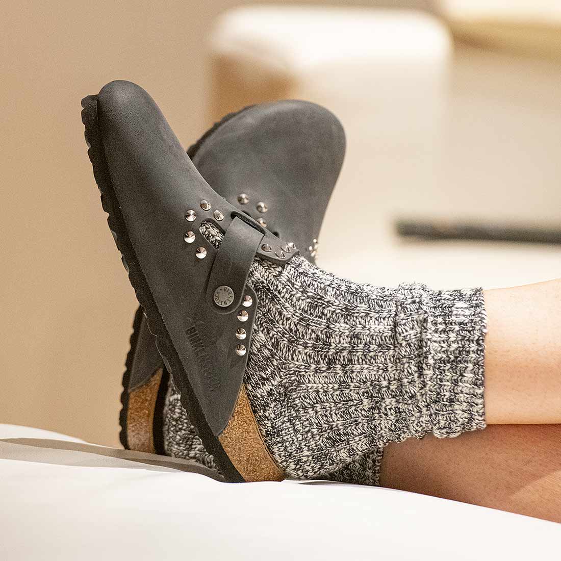 Personalizzazione Birkenstock Boston con Borchie - Nere - Outlet