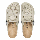 Birkenstock boston taupe con fiori incisi a mano