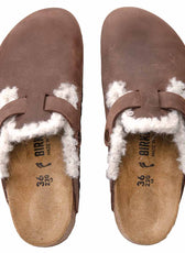 Birkenstock boston marroni crochet in teddy 