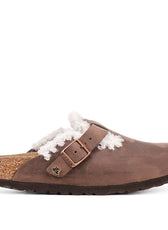 Birkenstock boston marroni pelose per l'inverno effetto teddy