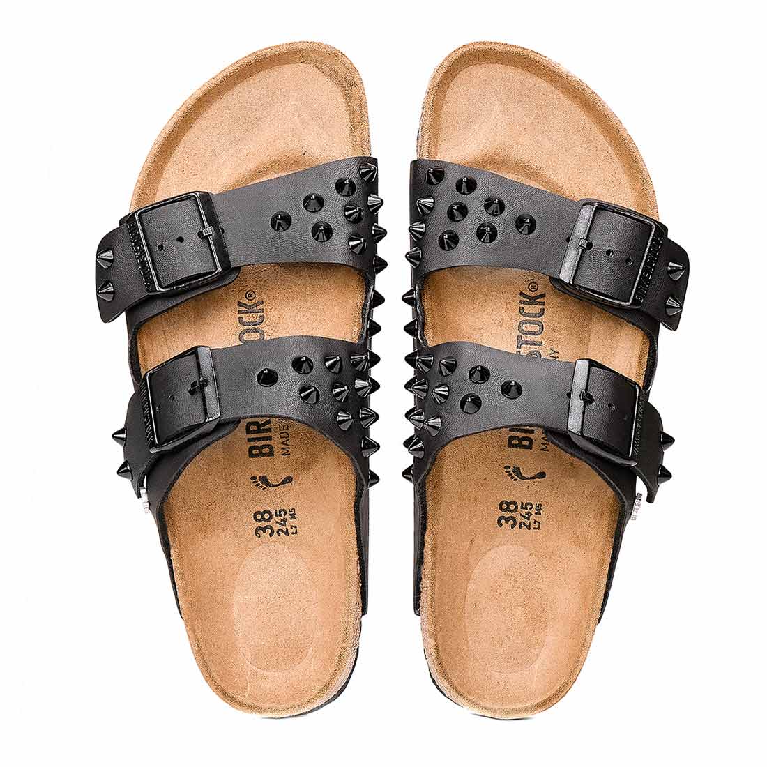 Personalizzazione Birkenstock Arizona Nere con Borchie Nere - Outlet