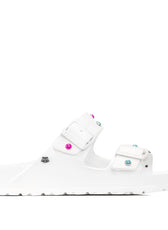 Birkenstock eva bianche con pietre fucsia e azzurro 