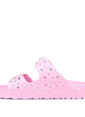 Birkenstock eva rosa pastello con strass argento