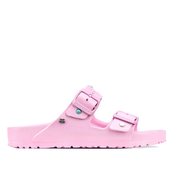 Birkenstock eva rosa con pietre azzurre e bianche 