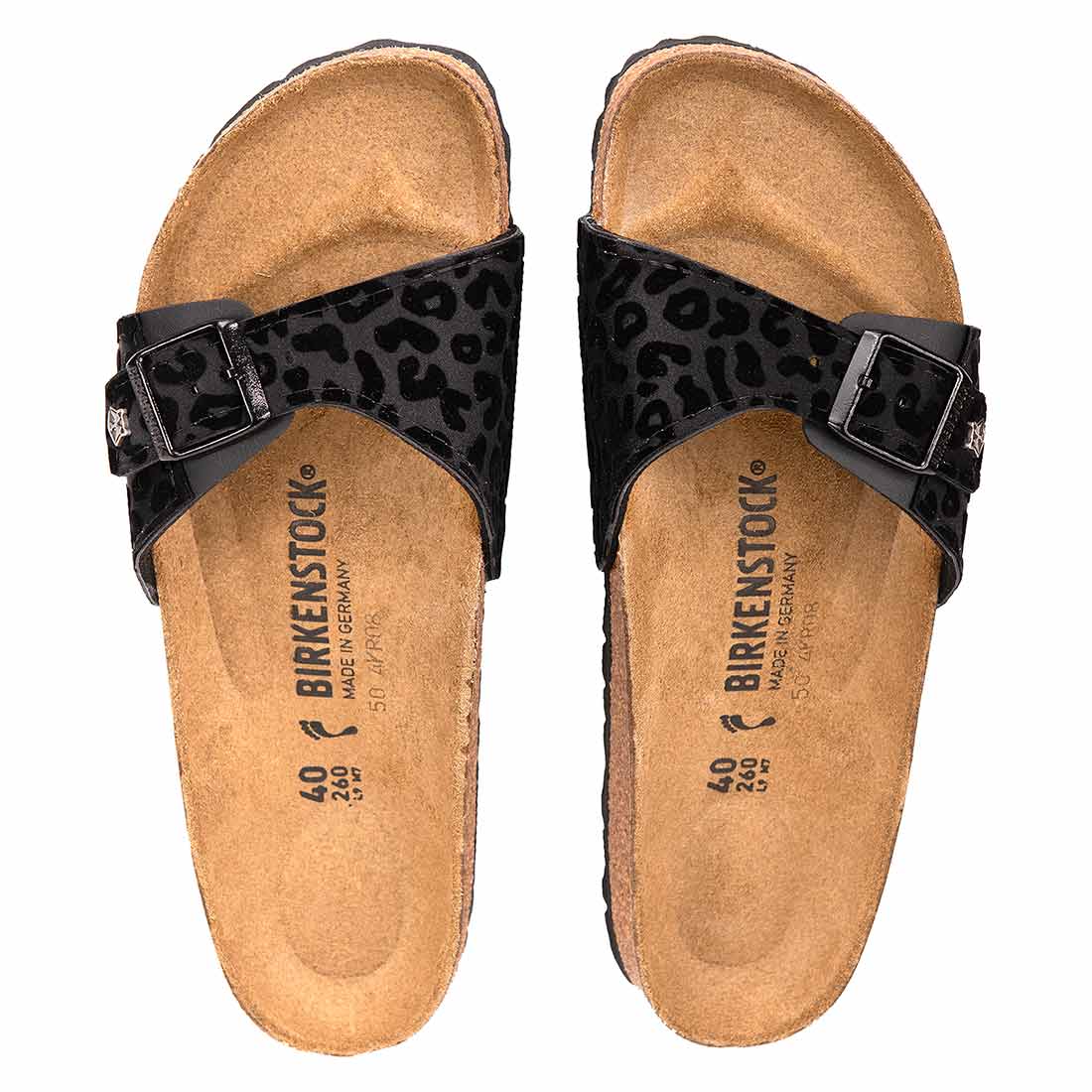 Birkenstock madrid nere con tessuto leopardato 