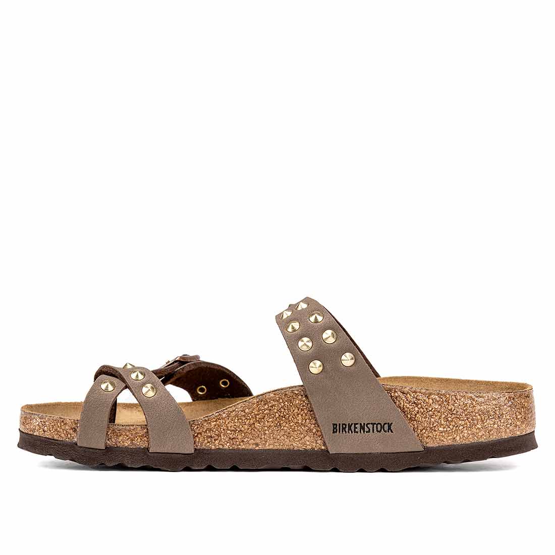 Birkenstock mayari marroni mocca con borchiette oro