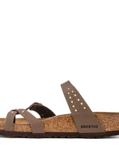 Birkenstock mayari marroni mocca con micro borchiette oro