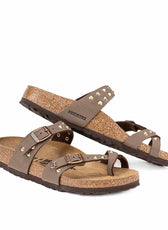 Sandali Birkenstock mayari mocca con borchie oro