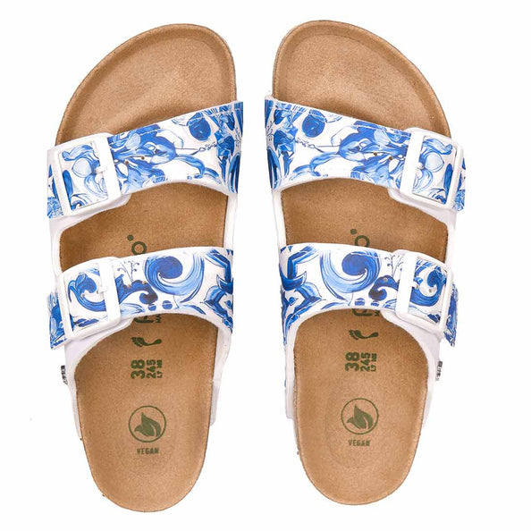 Birkenstock Papillio Platform capri bianche e blu