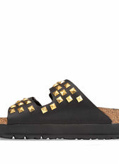 Birkenstock platform con borchie a piramide oro